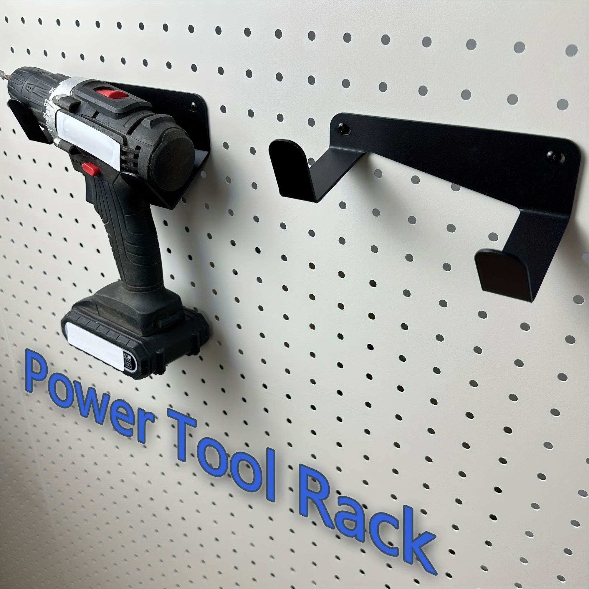 WallMounted Metal Power Tool Storage Rack  SpaceSaving Drill Holder for Garage Workbench Woodworking  Black Floating Shelf Organizer for Pegboard Systems Drill StorageSleek Metal RackSecure Wall Mount Garage Storage Organizer Storage Racks